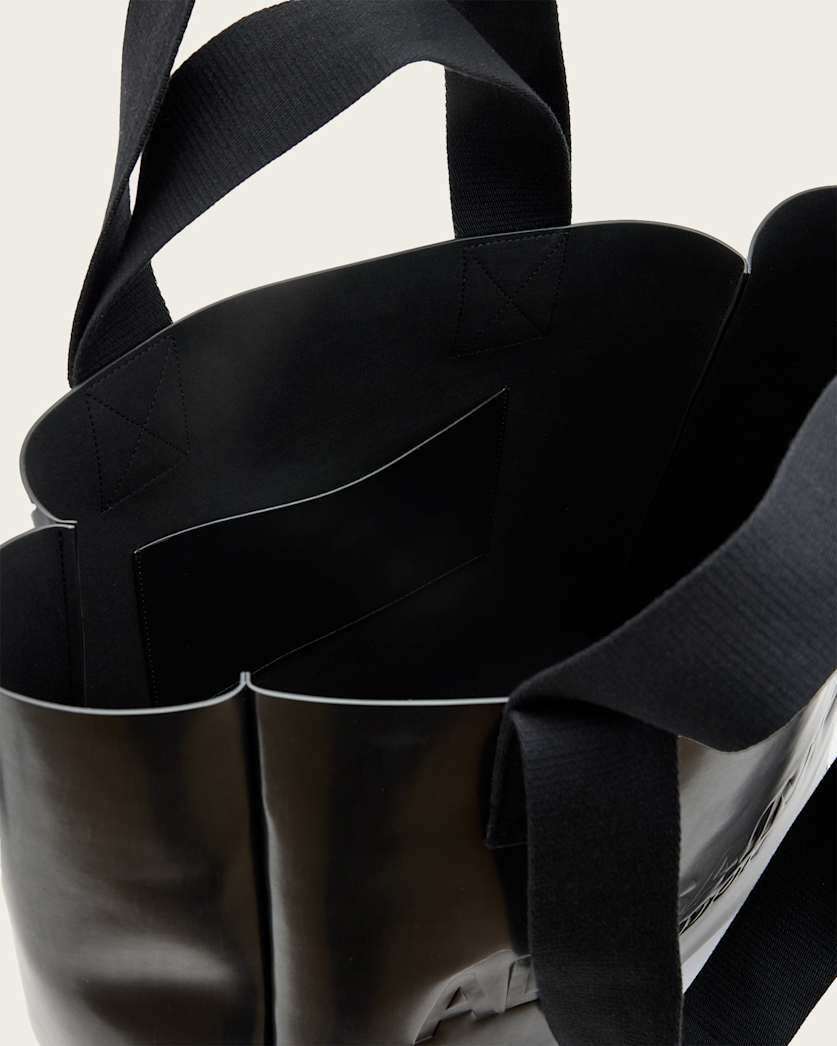 Izzy Embossed Logo Leather Tote Bag