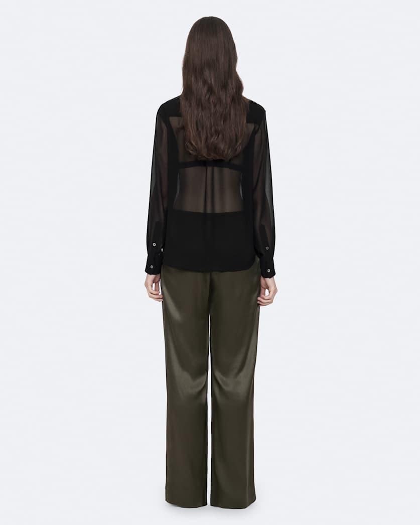Lycia Elasticated Crepe Wide-Leg Trousers
