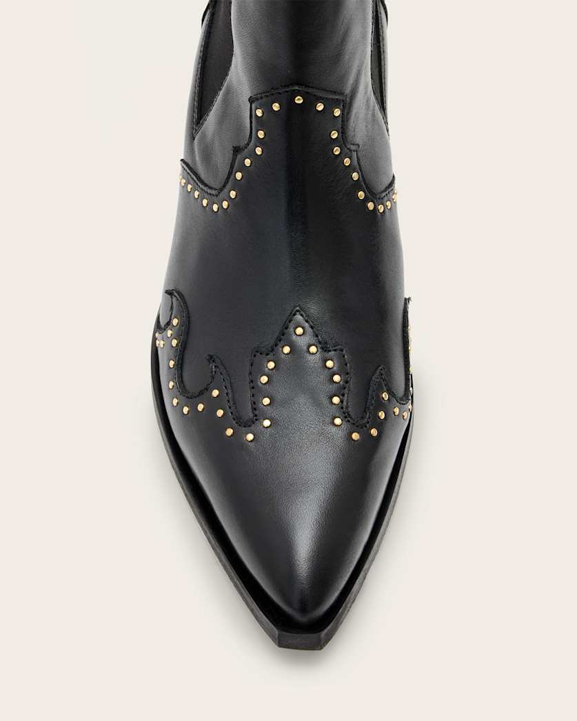 Denver Studded Leather Western Boots