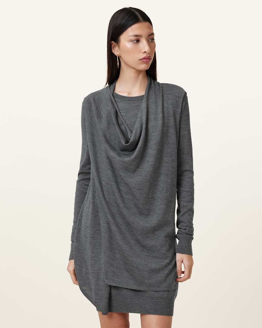 Drina Draped Wool Dress