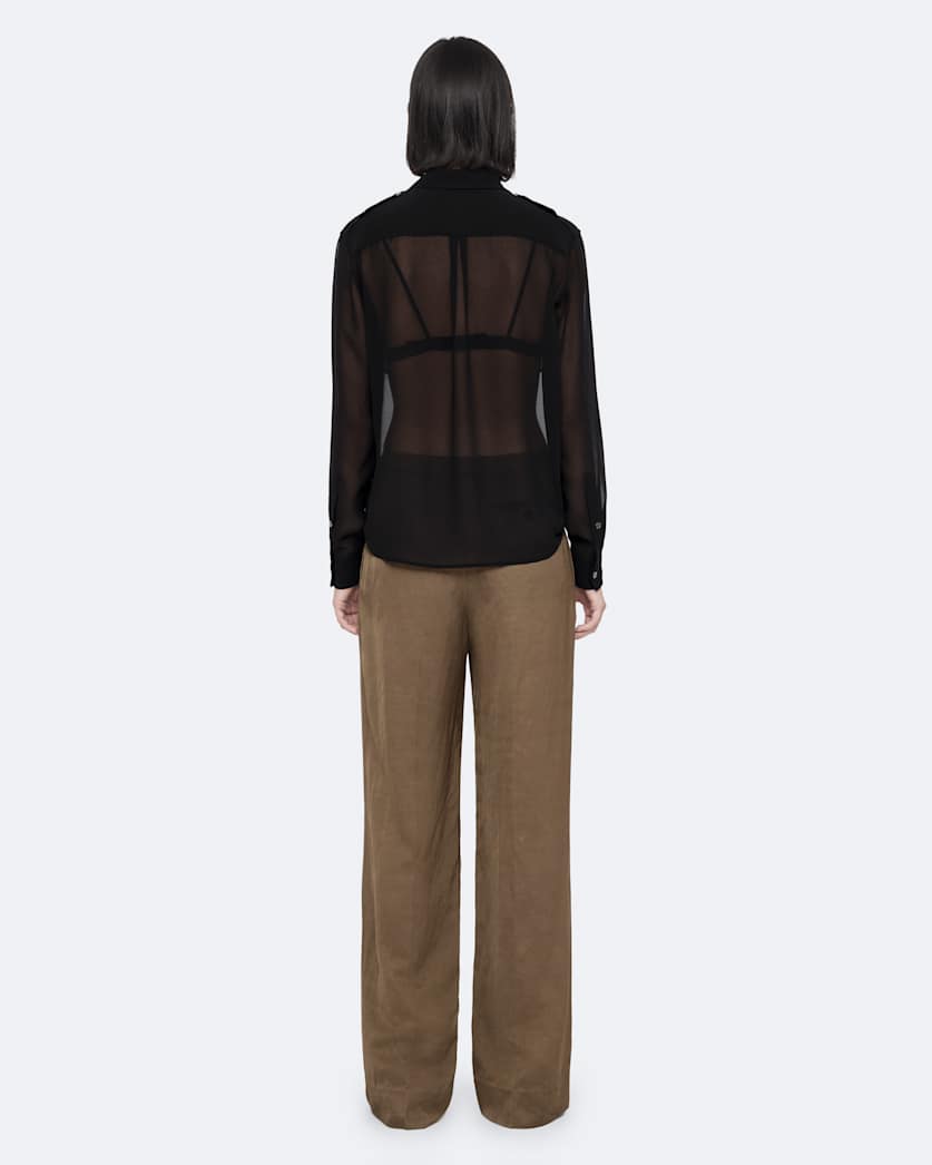 Relaxed pleated satin trousers