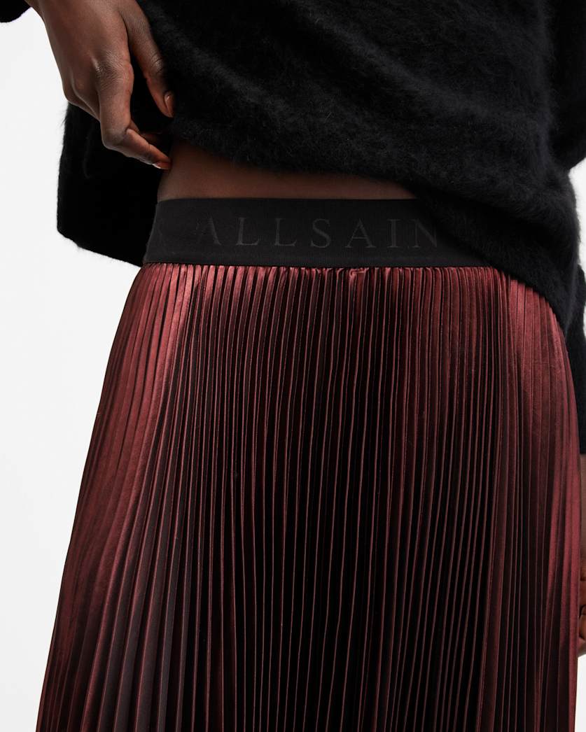 Lerin Metallic Asymmetric Maxi Skirt