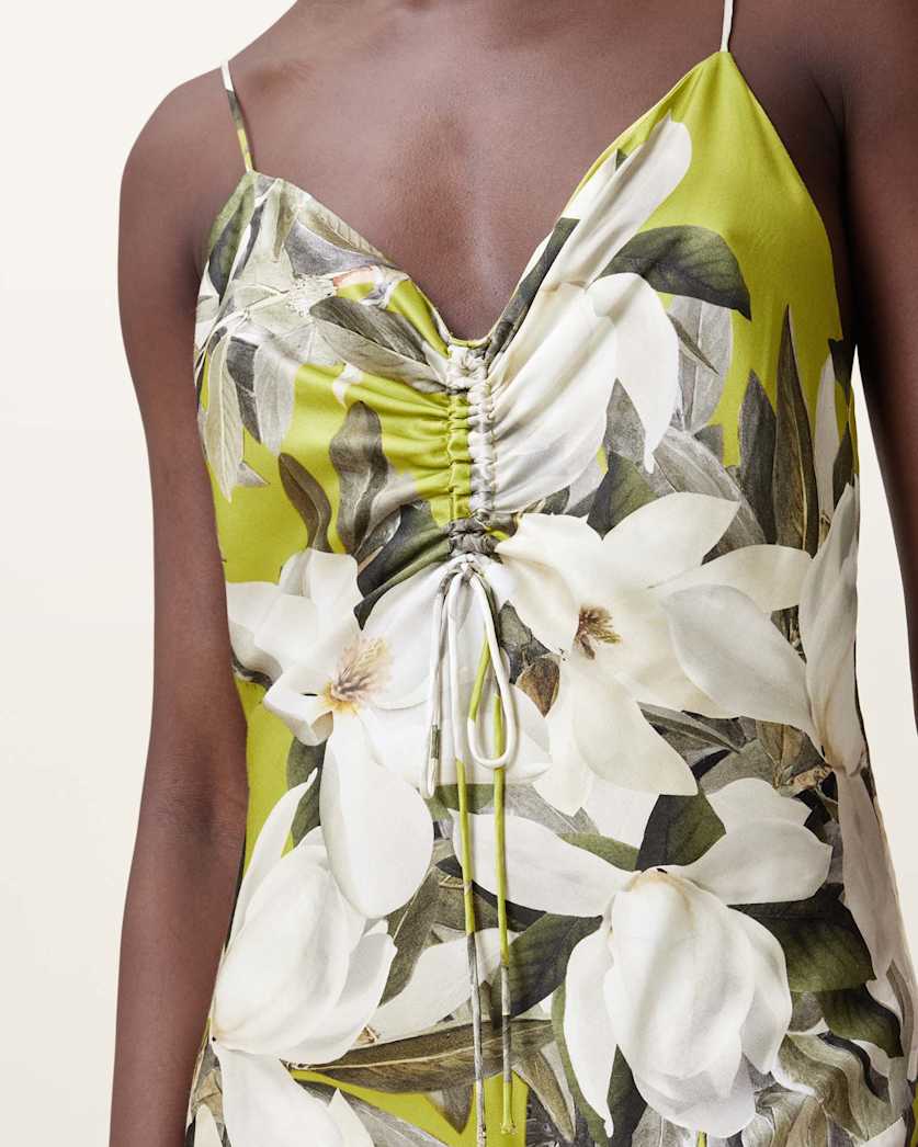 Alexia V-Neck Drawstring Midi Slip Dress