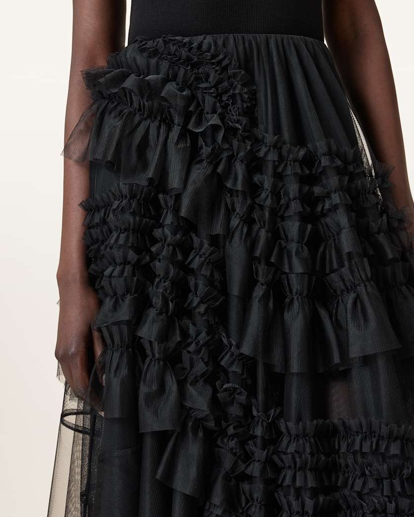 Jen Tulle Asymmetric Maxi Skirt