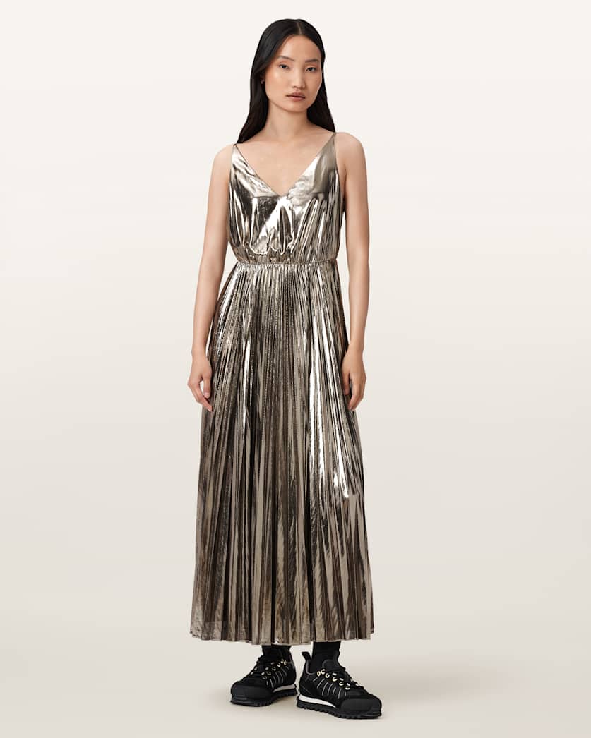 Spark 2-In-1 Pleated Maxi Dress