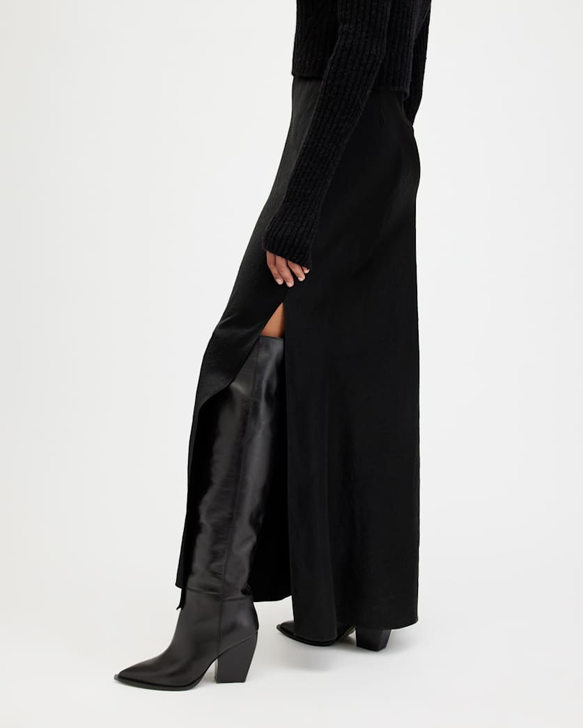 Reina Knee High Pointed Leather Boots