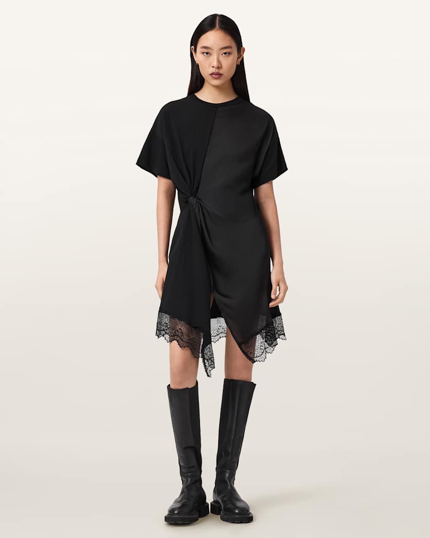 AllSaints Women's Lana Lace Mini Dress , Black , Size 6