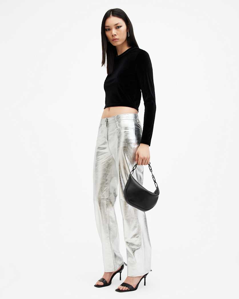 Regina Velvet Cut-Out Cropped Top