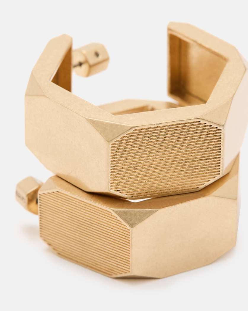 Alex Chunky Hexagon Hoop Earrings