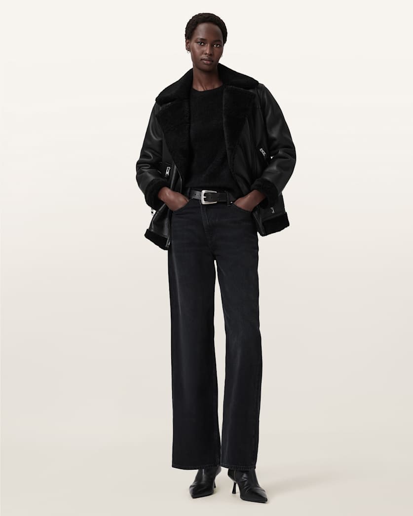 Sola Shearling Biker Jacket