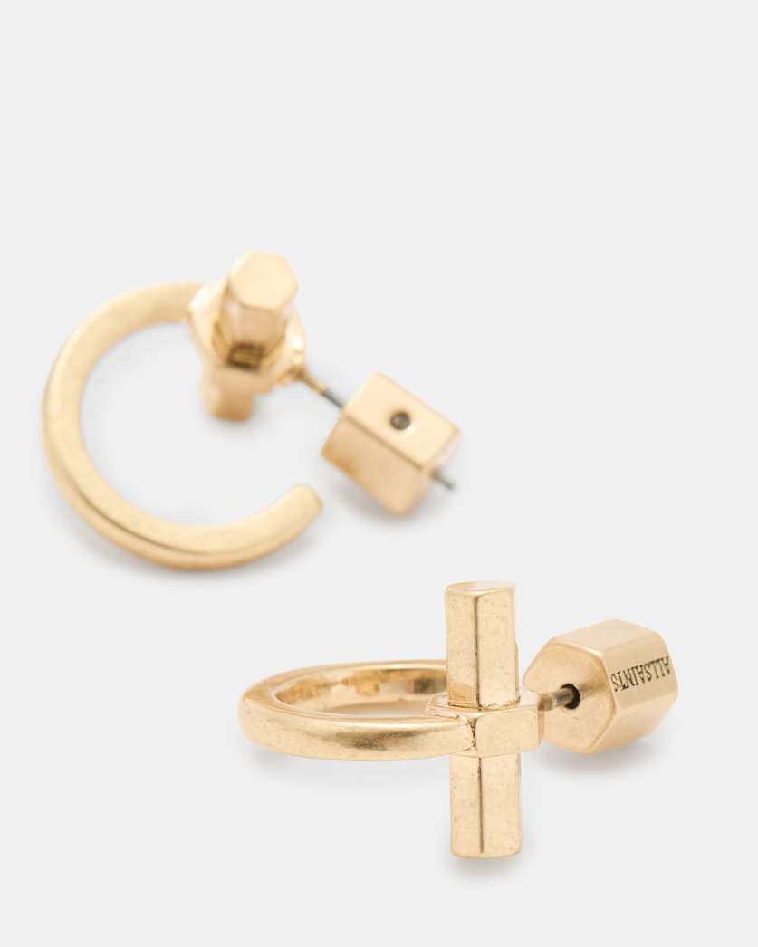 Toggle Huggie Hoop Earrings