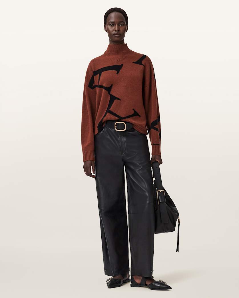 A Star High Neck Jacquard Jumper