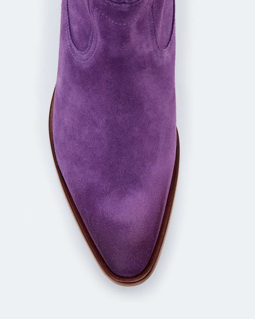 Suede zip up dress boot