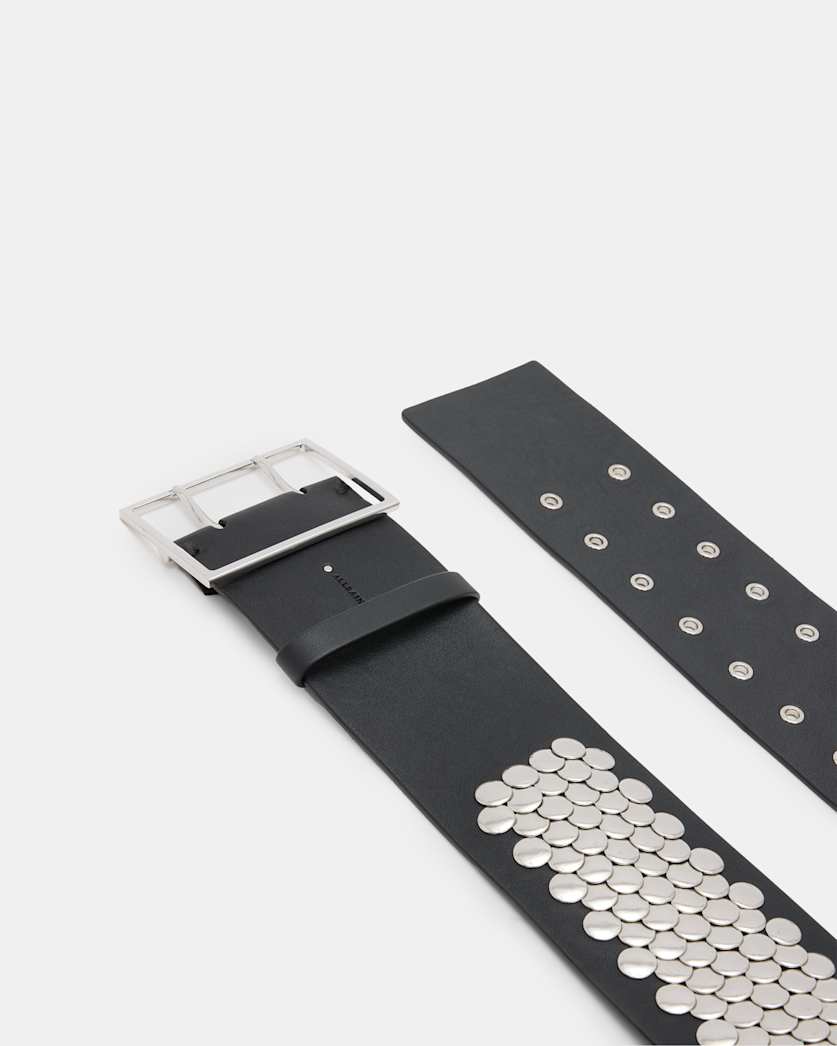 Meredith Studded Wide Leather Belt