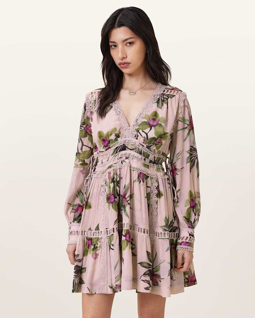 Xanthe Lace-Trimmed Mini Dress