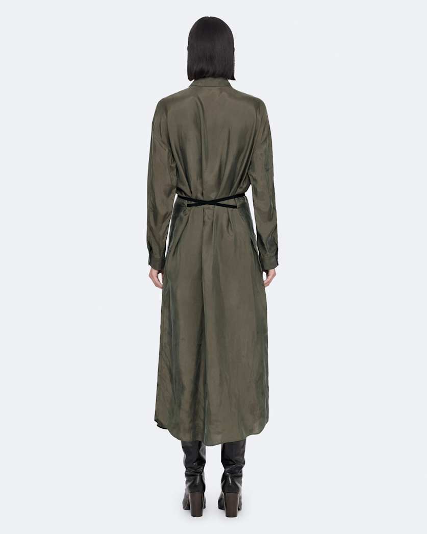 Yurra cupro tied shirt dress