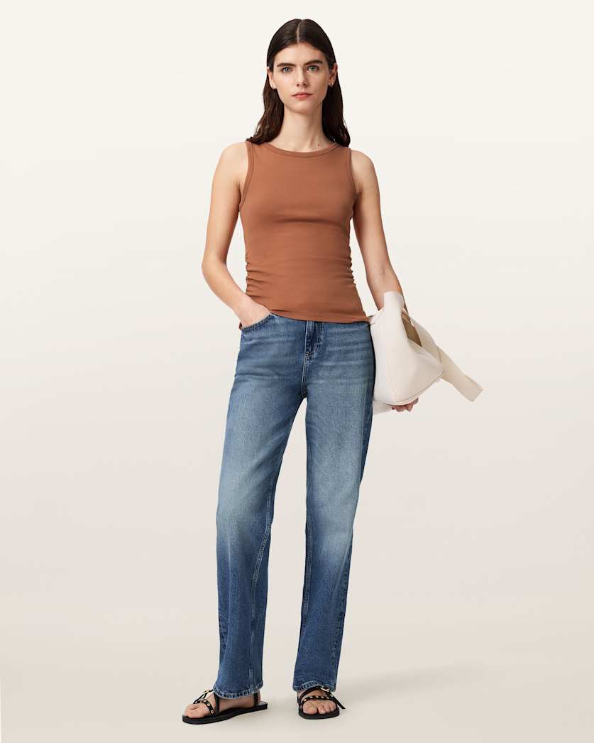 Katarina Boat Neck Slim Fit Tank Top