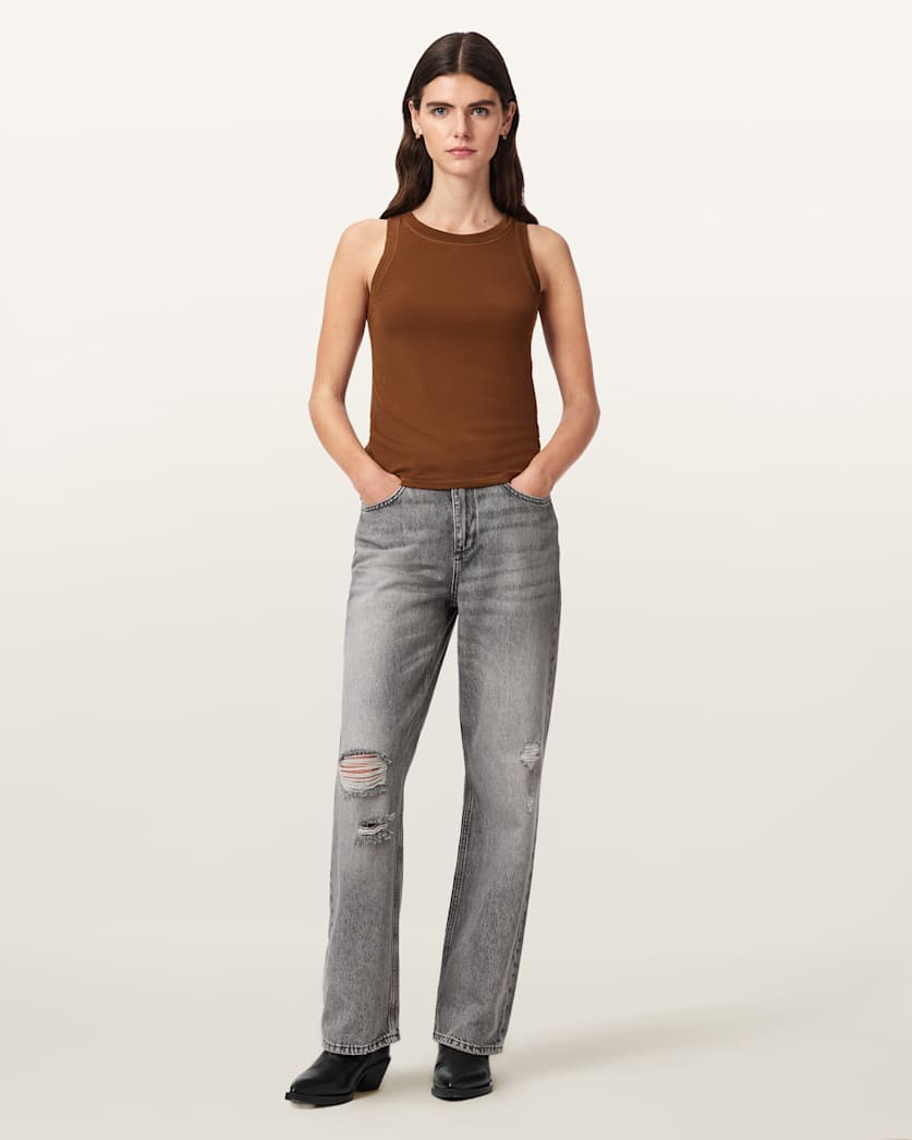 Rina Crew Neck Sleeveless Tank Top