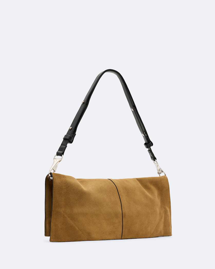 Lutece Fold Suede Shoulder Bag