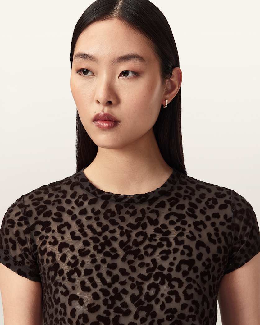 Ellie Mesh Leopard Print T-Shirt