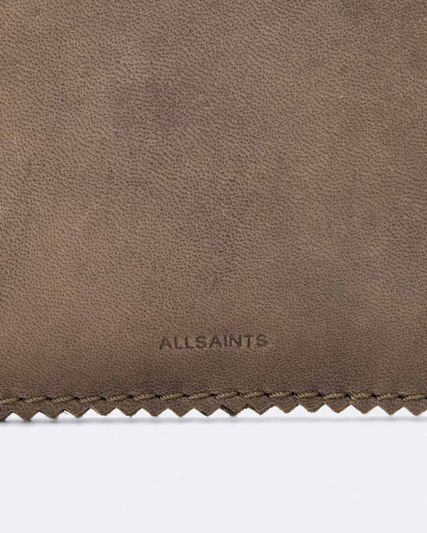 Pinked small large leather pouch
