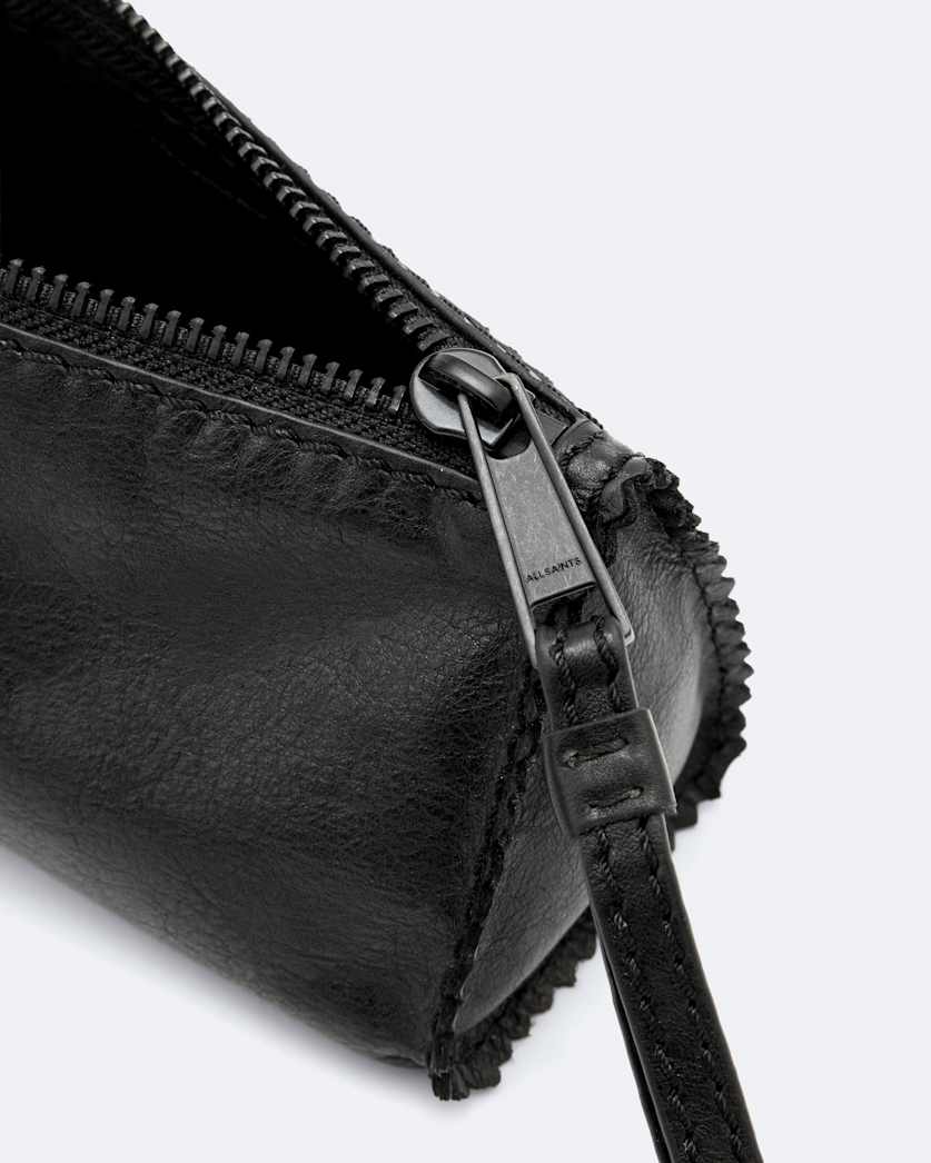 Pinked edge leather pencil case