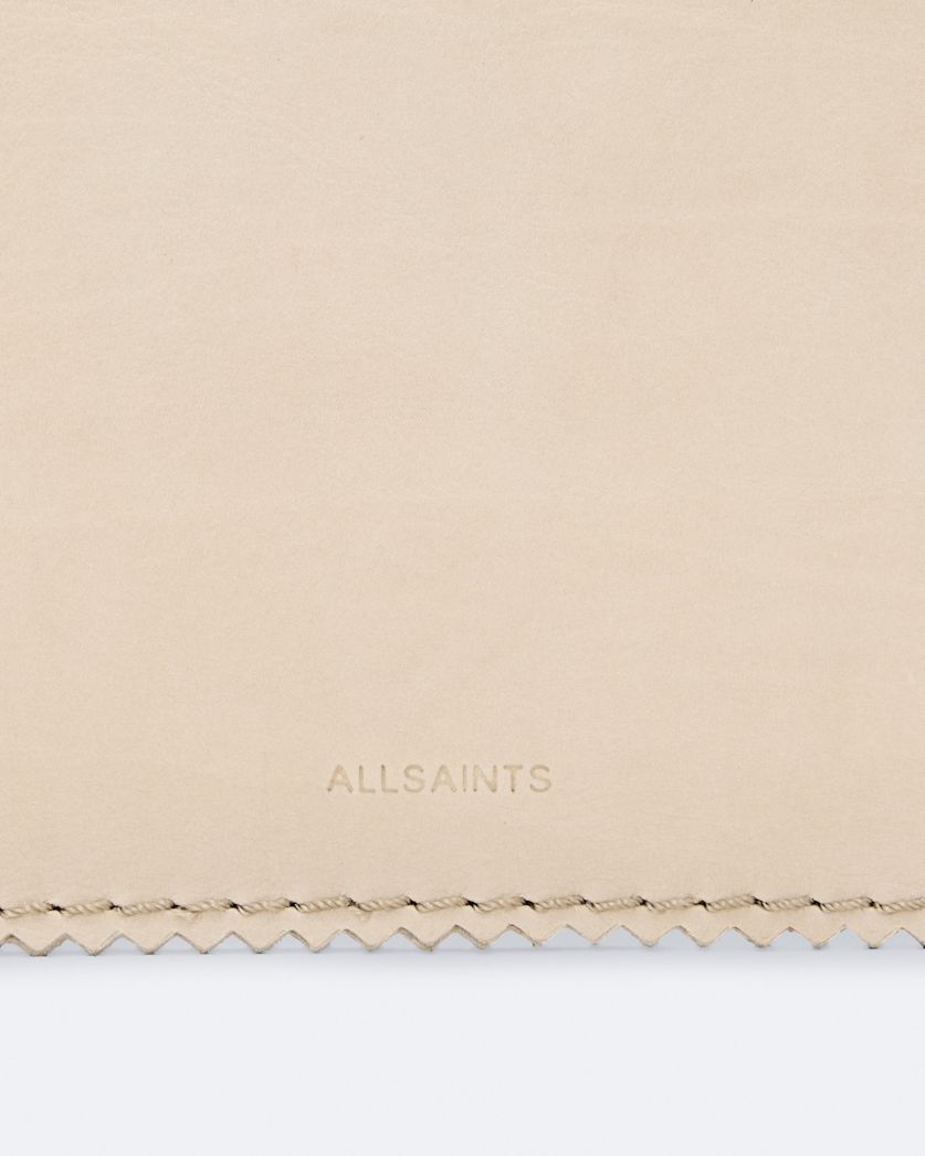 Pinked edge small leather pouch