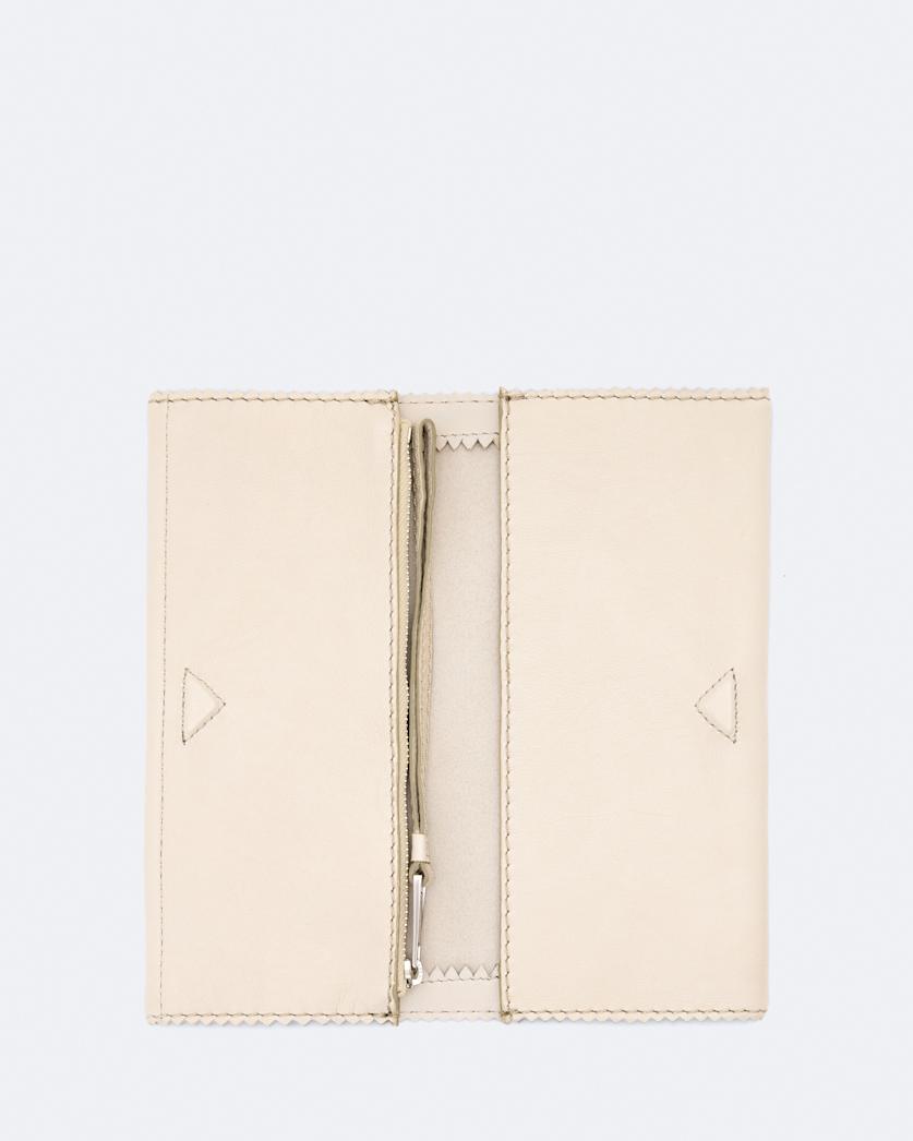 Pinked edge leather continental wallet