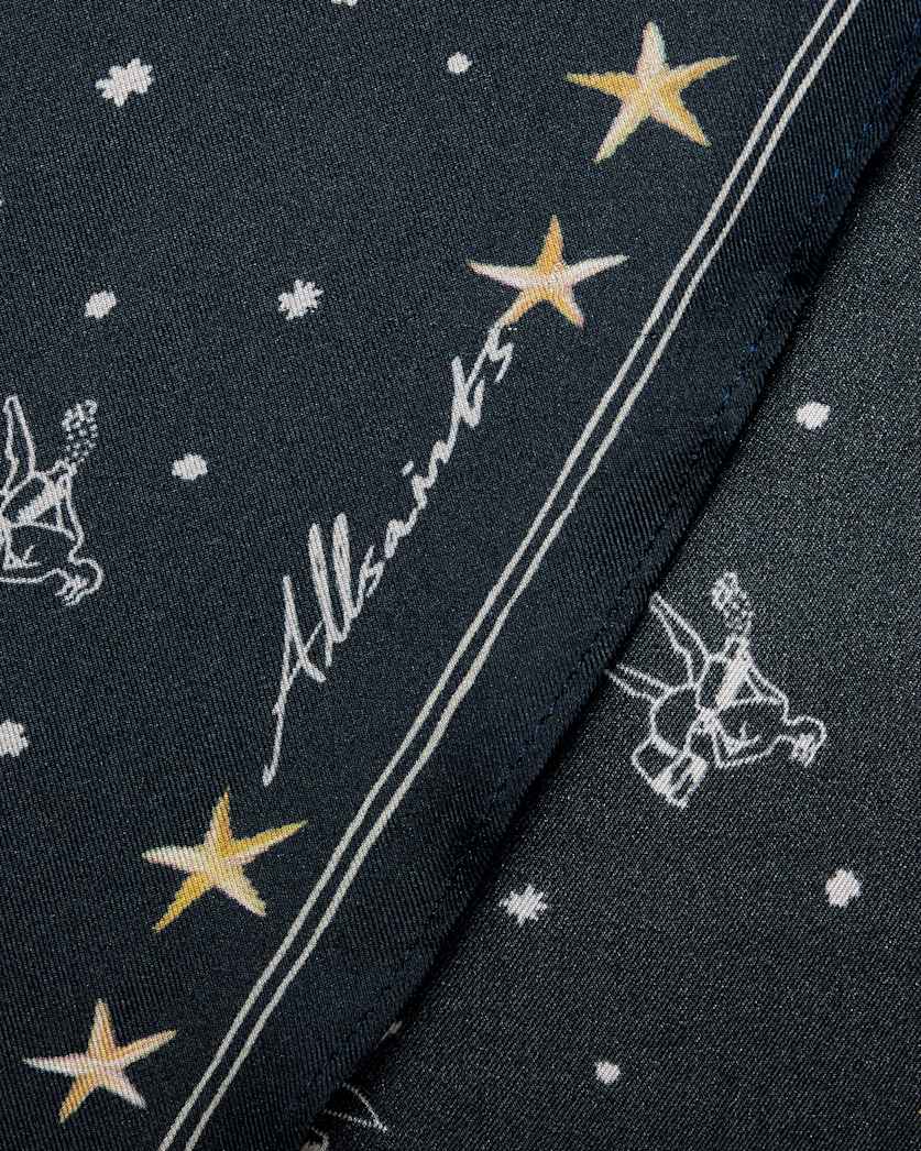 Jett Printed Diamond Silk Scarf