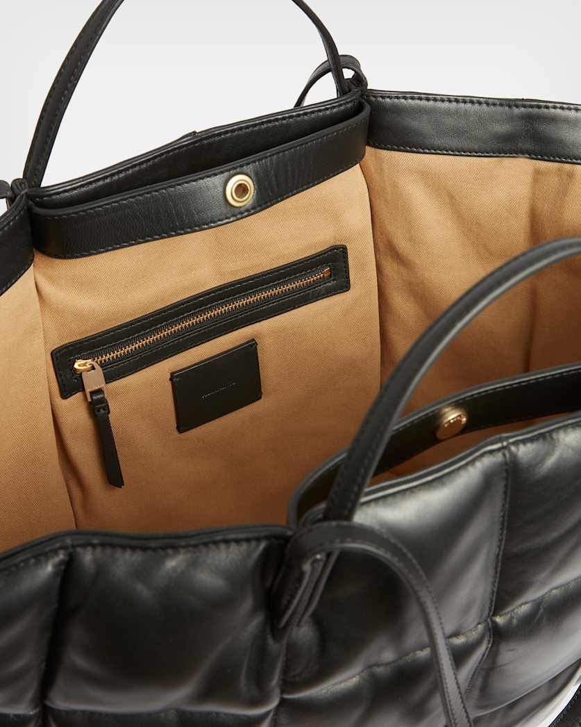 Nadaline Leather Quilted Tote Bag