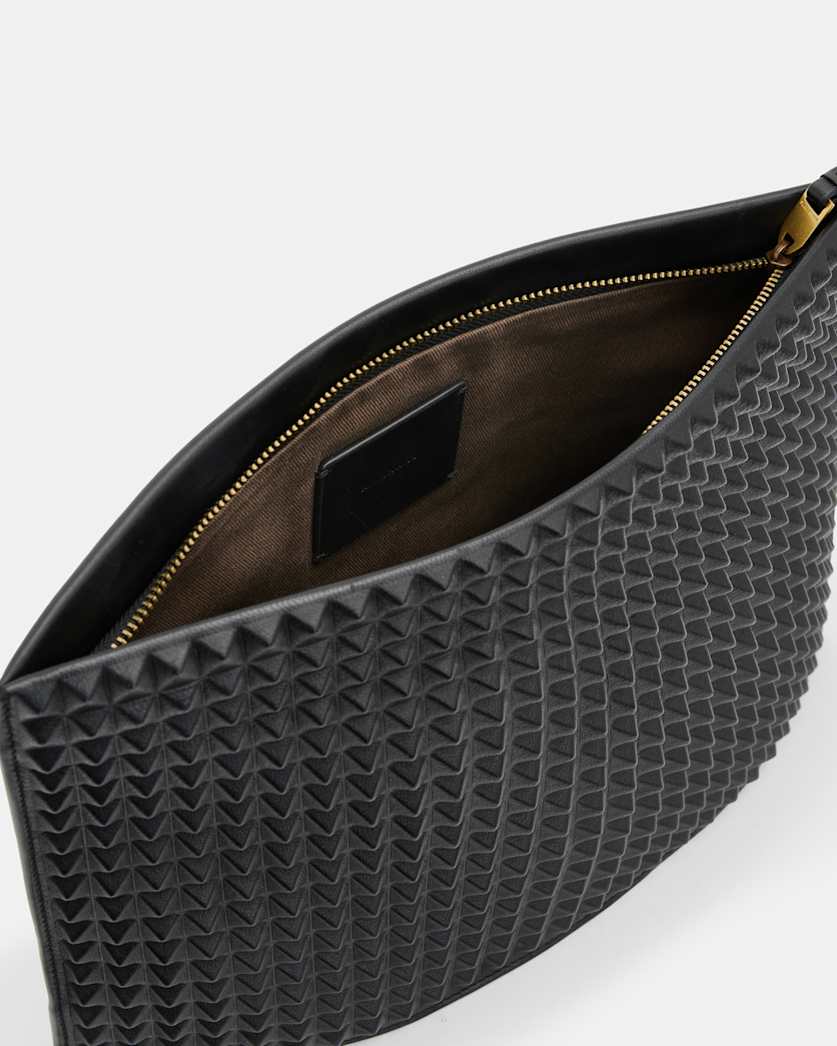 Bettina Studded Leather Clutch Bag