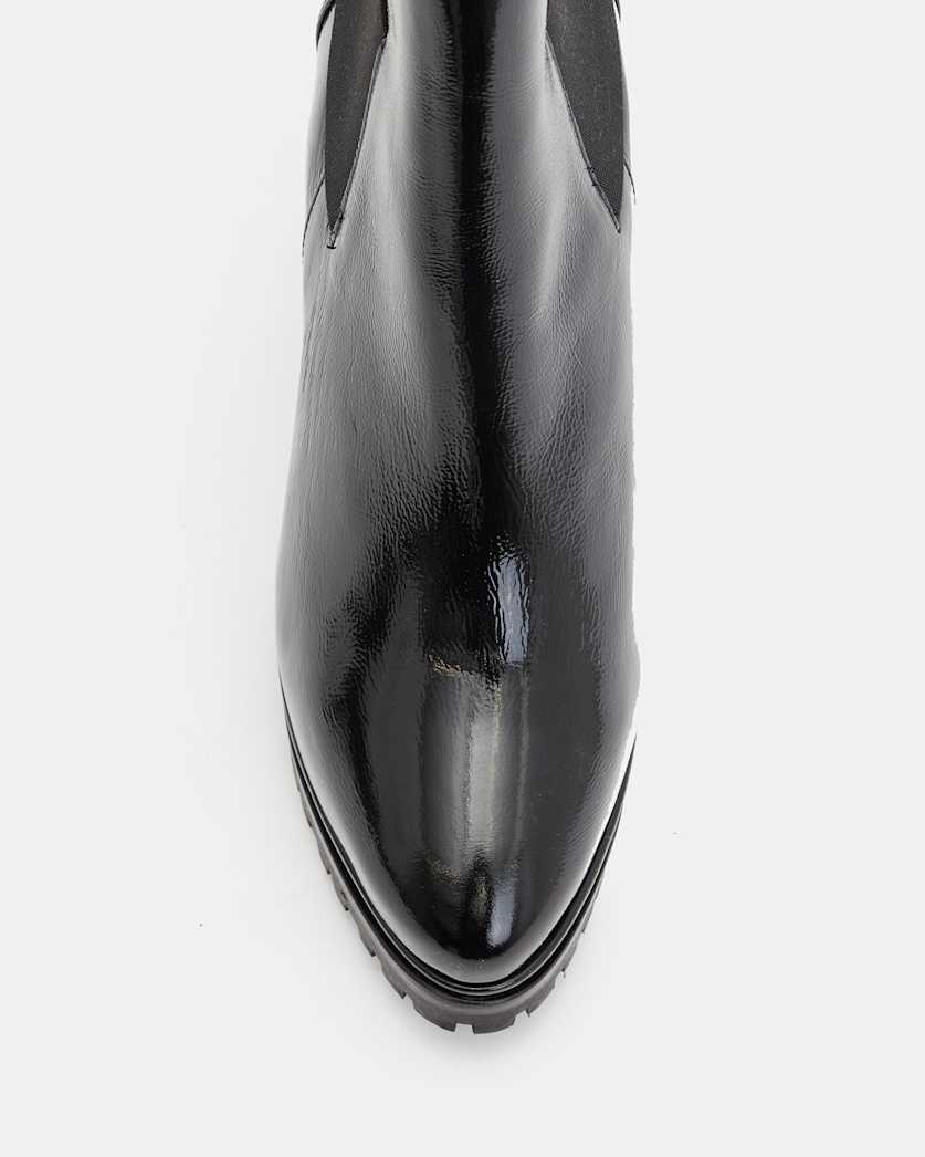 Sarris Patent Leather Block Heel Boots
