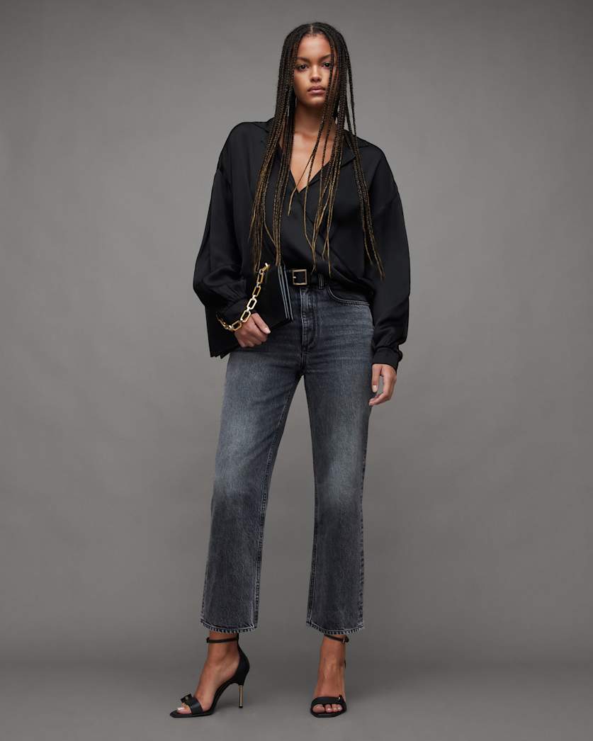 Penny Wrap Over Deep V-Neck Shirt