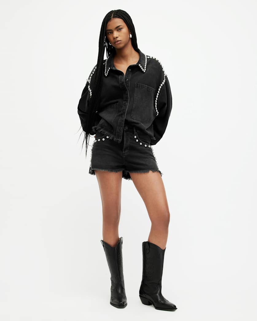 Nicky Studded Denim Shirt Jacket