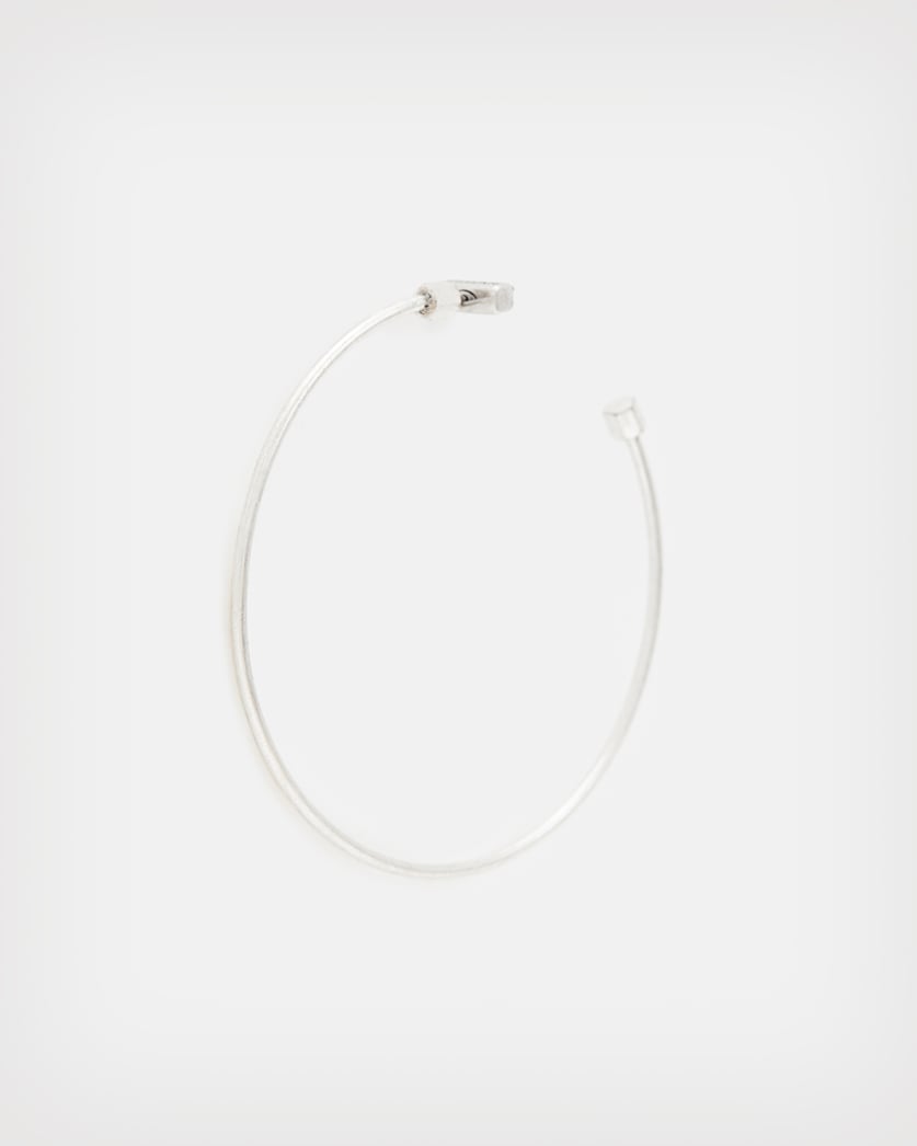 Skinny Silver-Tone Hoop Earrings