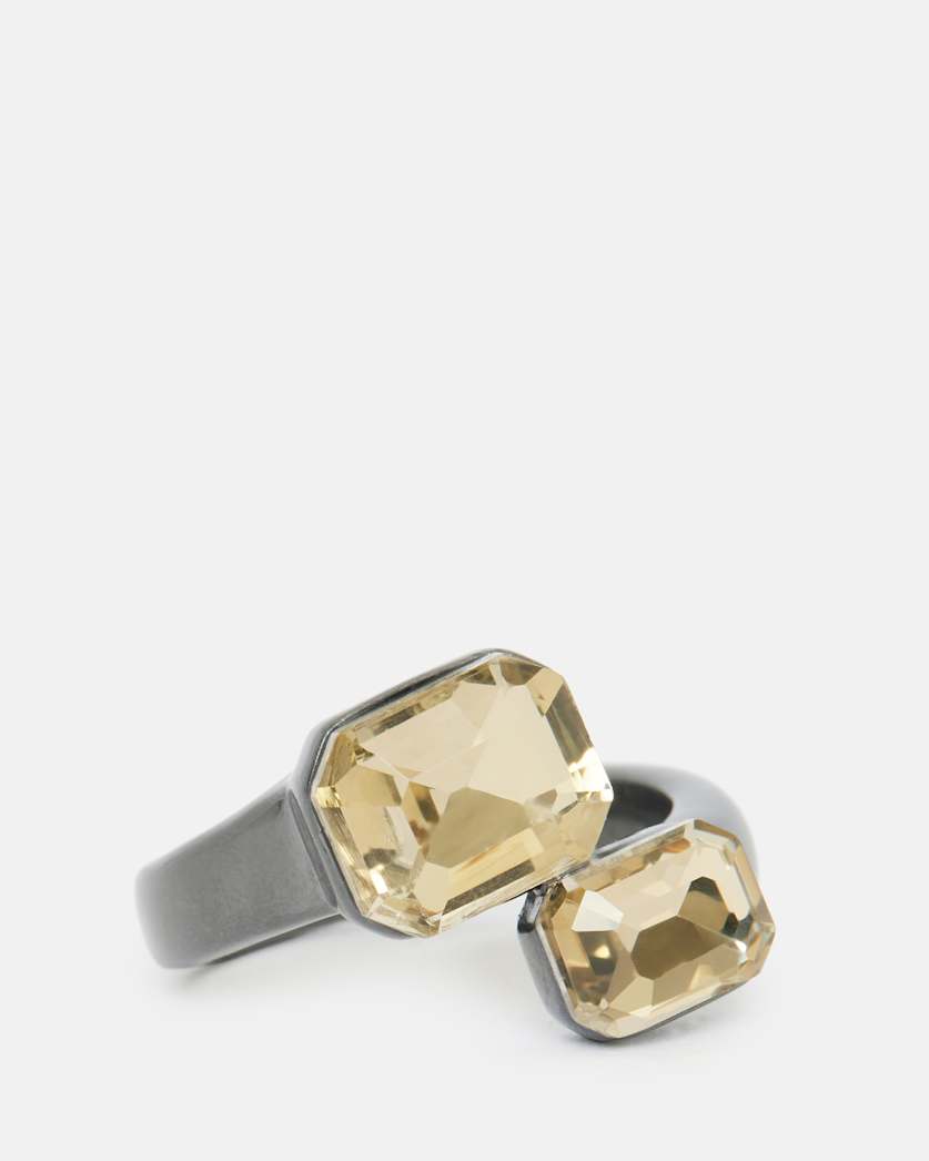 Estela Dark Hematite Double Stone Ring