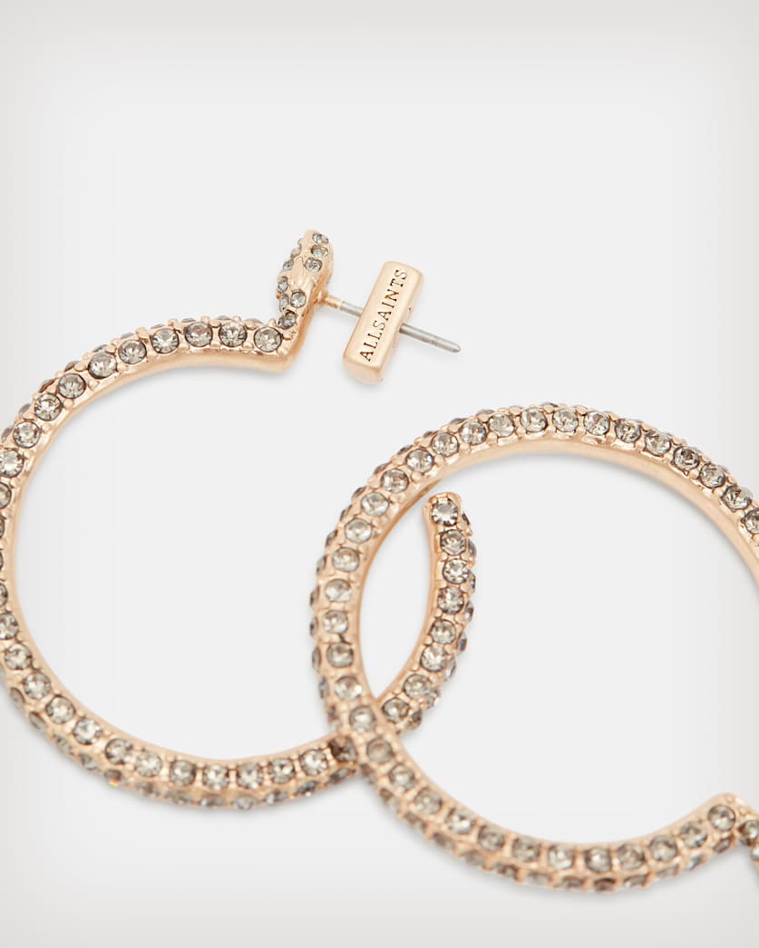 Seren Pave Gold-Tone Hoop Earrings