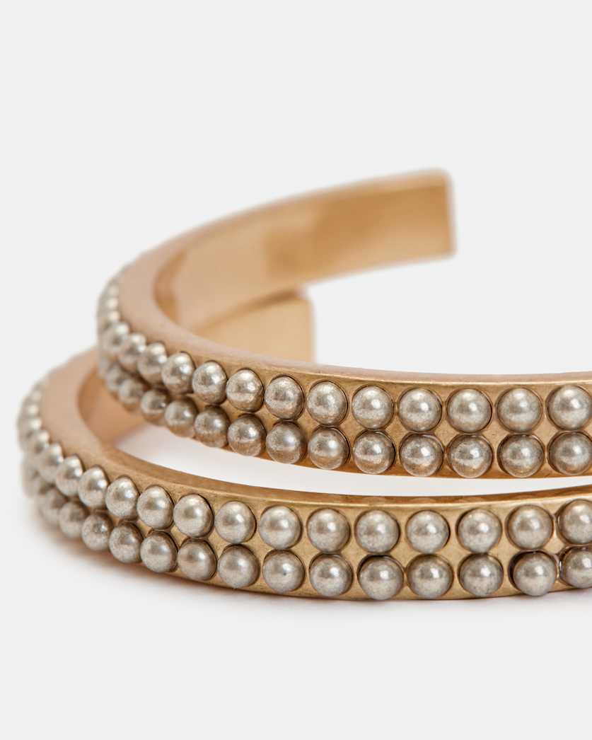 Brea Gold Tone Beaded Hoop Earrings