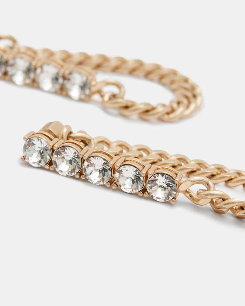 Delmy Crystal Curb Chain Earrings