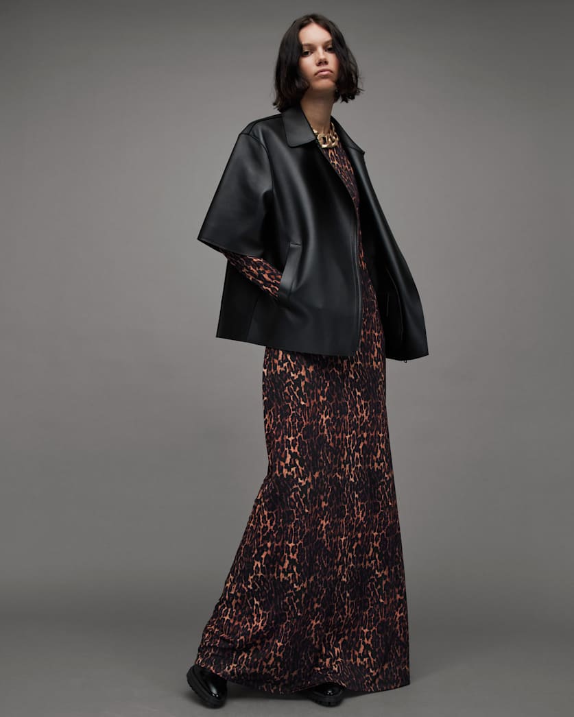 Bayla Bonded Leather Short Sleeve Jacket