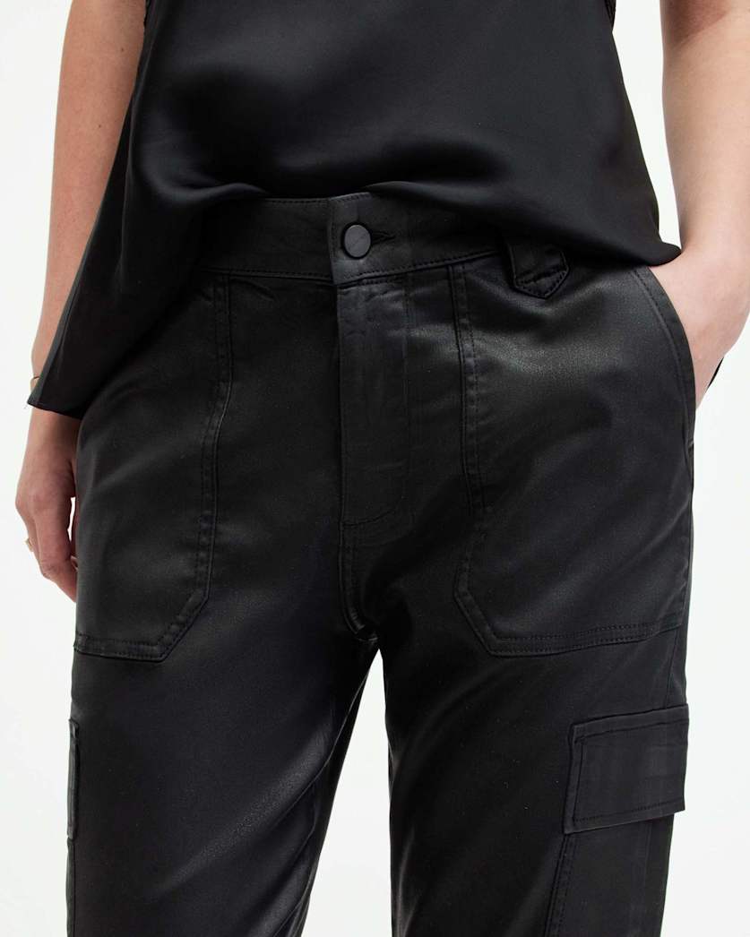 Nola High-Rise Coated Jogger Trousers