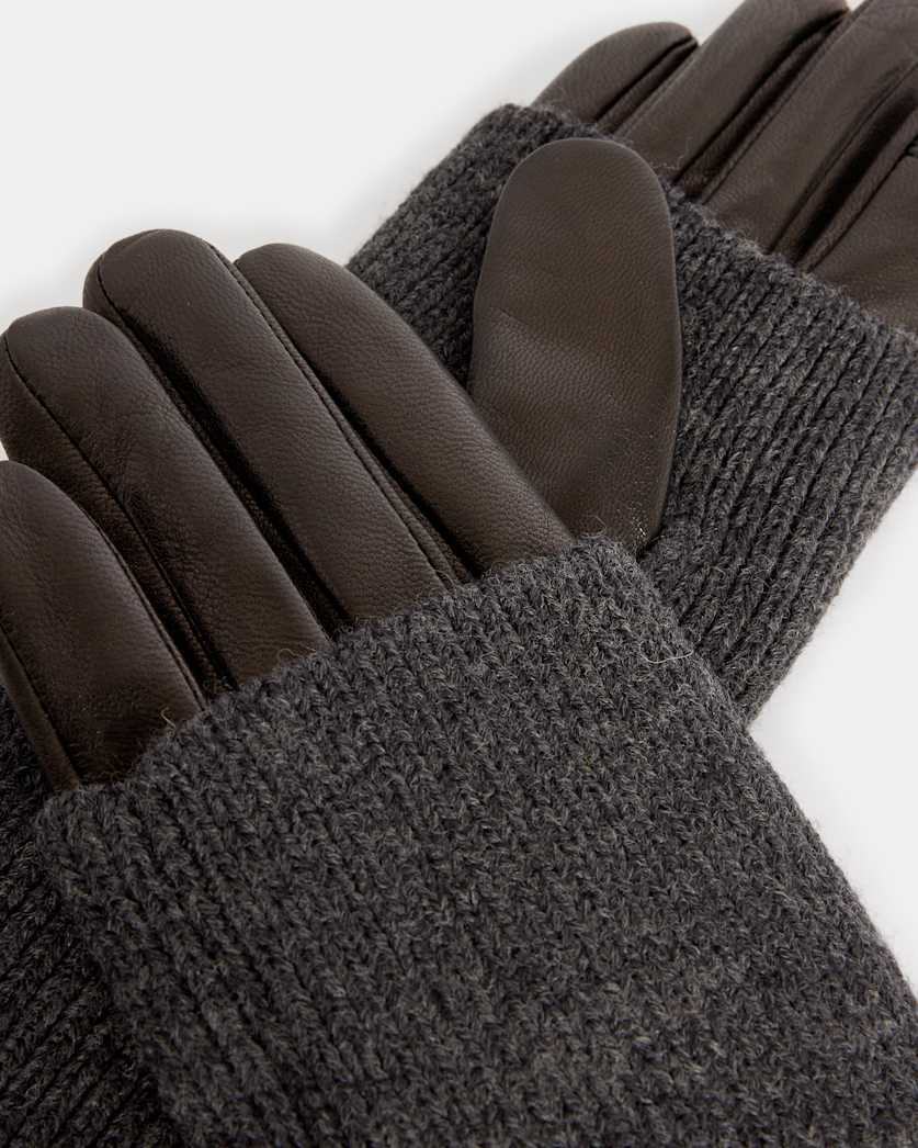 Zoya Knitted Cuff Leather Gloves