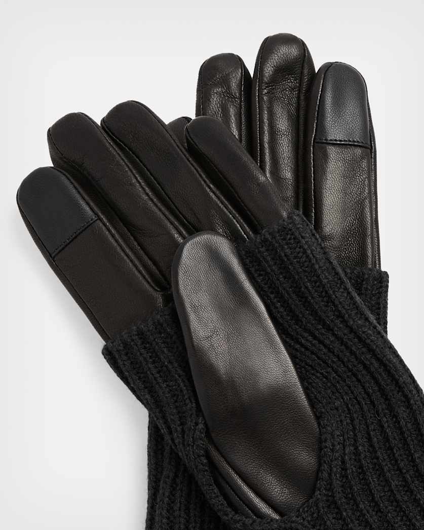 Zoya Knitted Cuff Leather Gloves