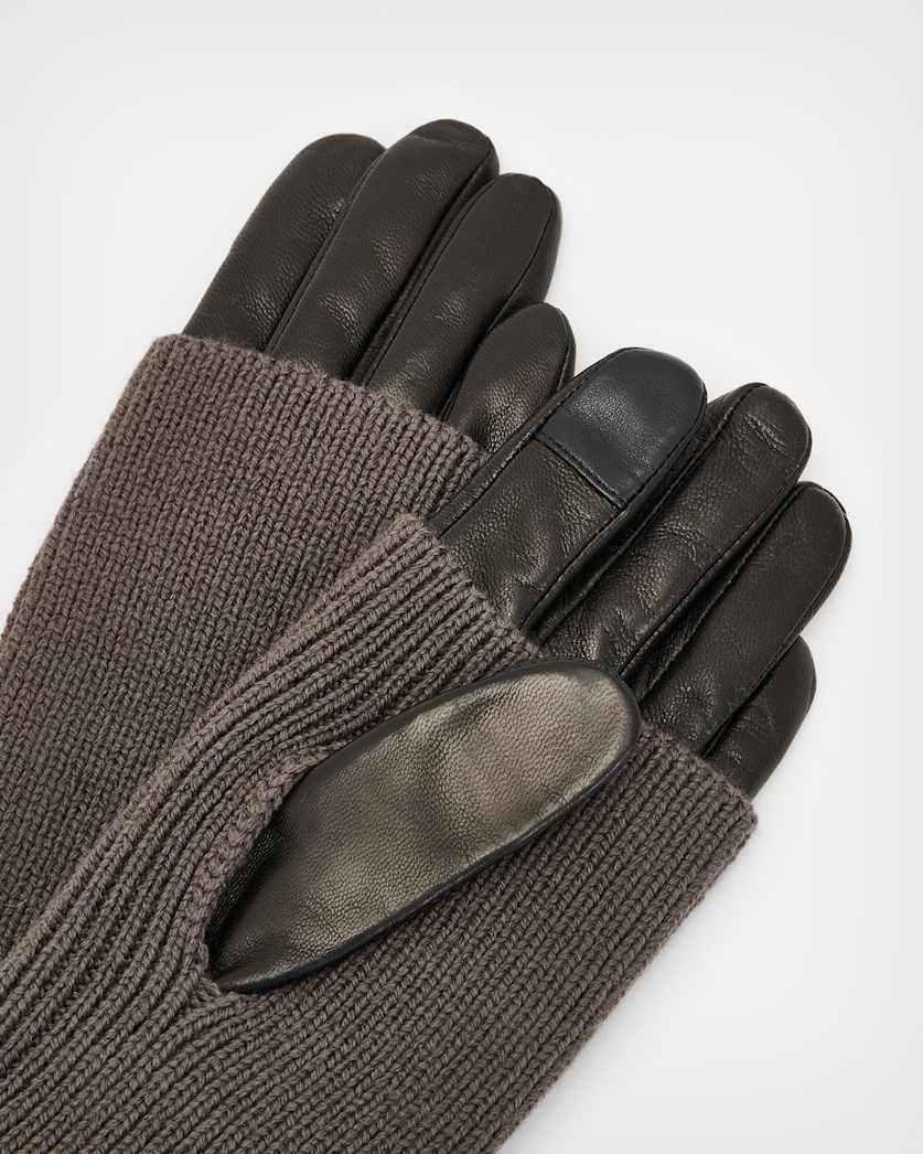 Zoya Extendable Knit Cuff Leather Gloves