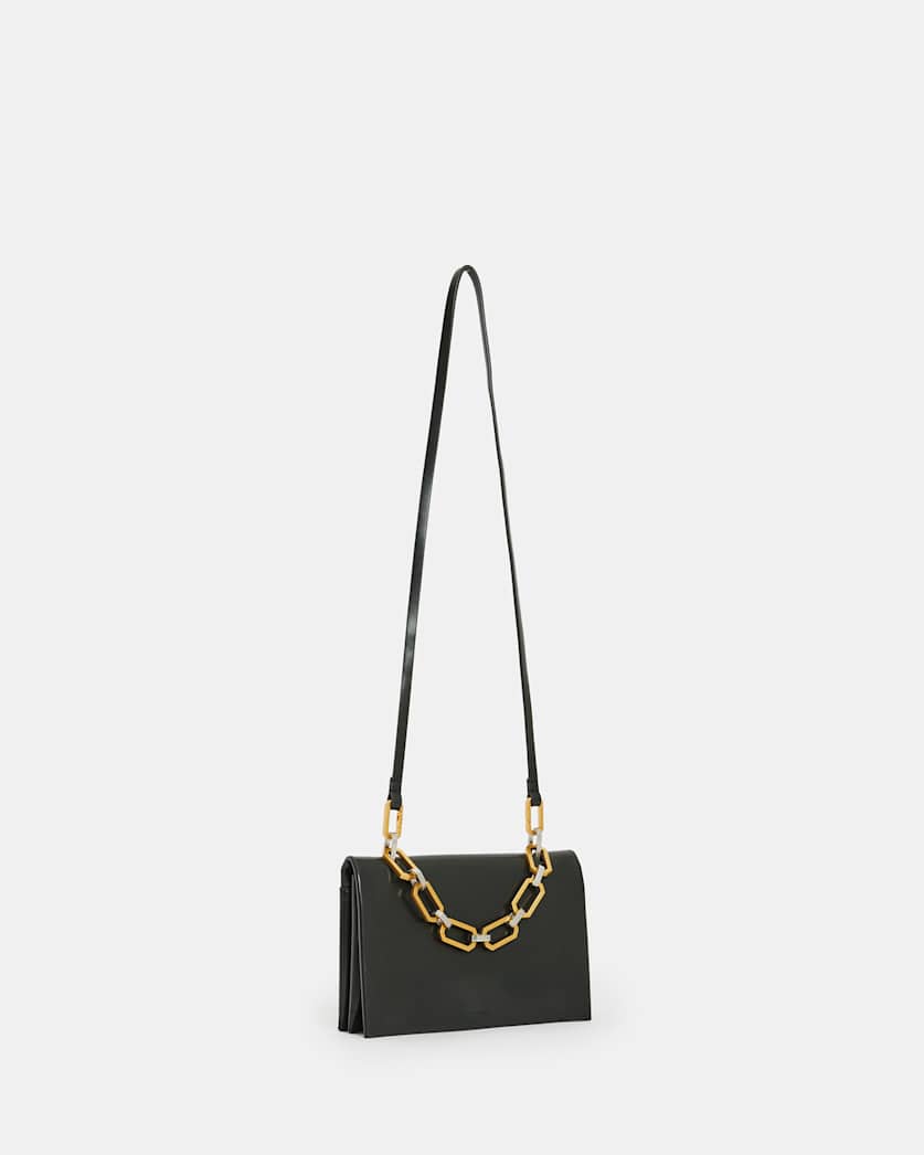 Yua Leather Removable Chain Clutch Bag