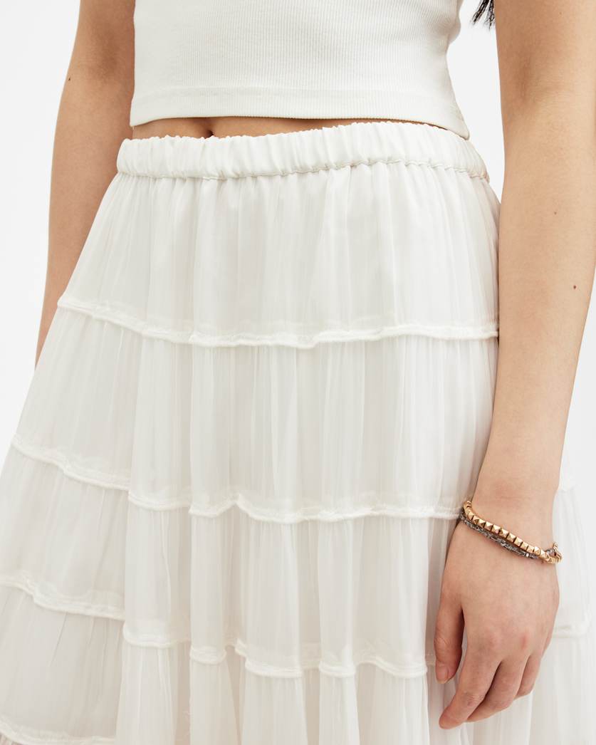 Eva Elasticated Waist Tiered Maxi Skirt