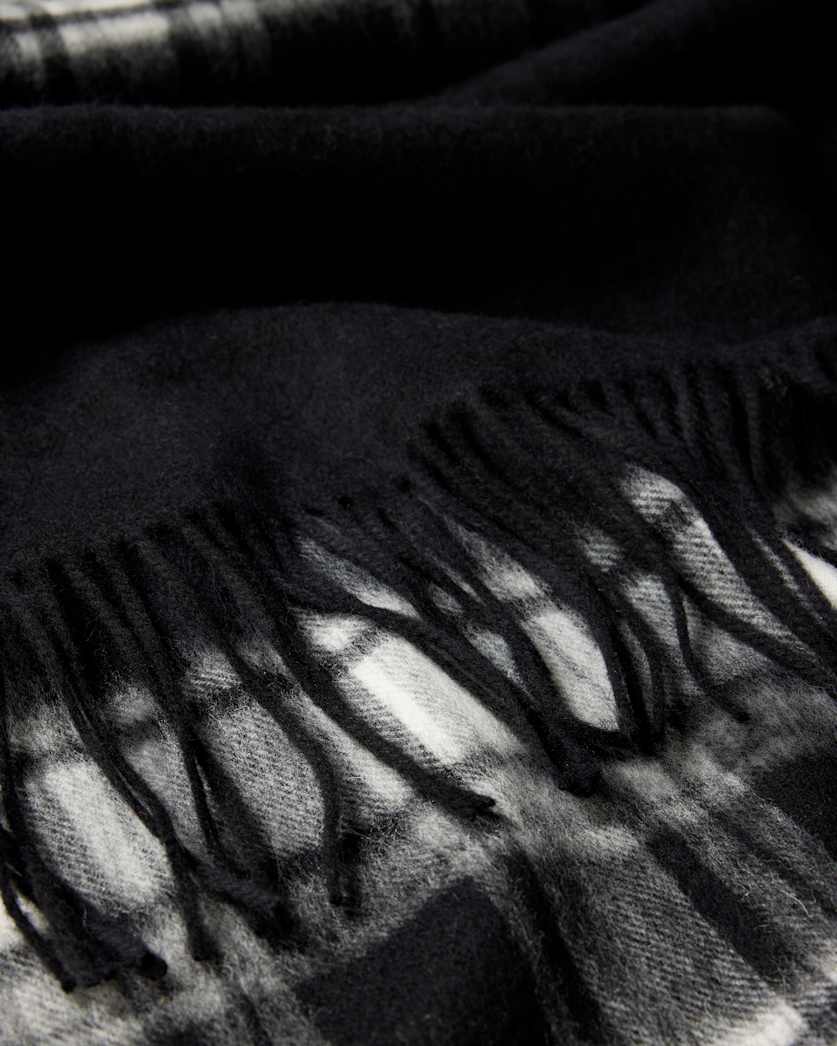 Dip Dye Check Wool Scarf