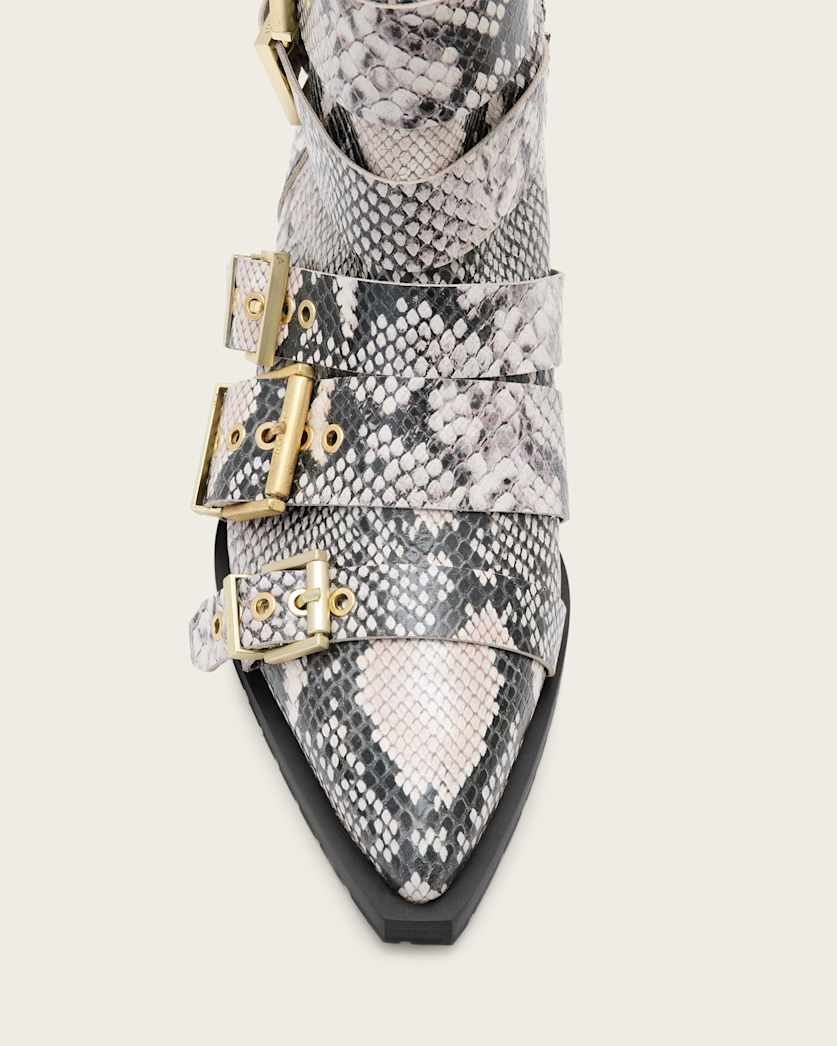 Jane Buckle Pointed Leather Boots