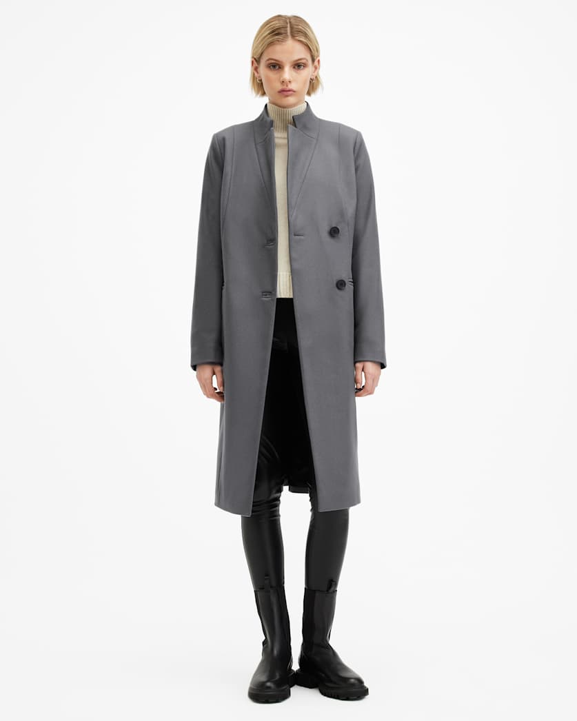 Sidney Wool Cashmere Blend Tailored Coat EIFFEL GREY ALLSAINTS