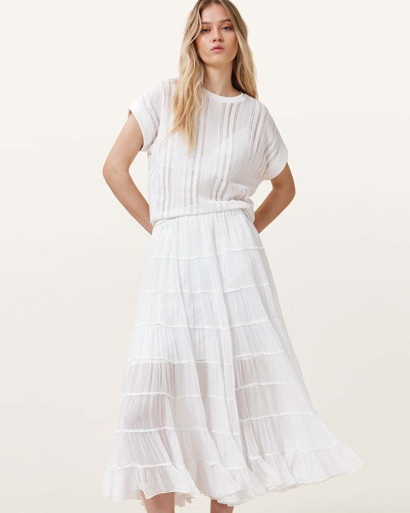 Eva Tiered Midi Skirt